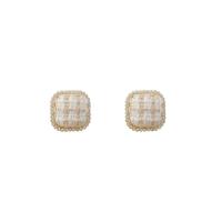 Zinc Alloy Rhinestone Stud Earring, with Cloth, high quality plated, fashion jewelry & for woman & with rhinestone 
