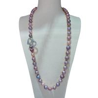 Пресноводные перлы ожерелье цепи свитера, Пресноводные жемчуги, Круглая, Женский, разноцветный, 9-10mm, длина:Приблизительно 23.62 дюймовый, продается PC
