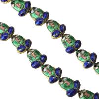 Cloisonne Beads, Carved, green Approx 1.5mm Approx 16 Inch 