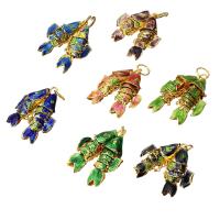 Cloisonne Pendants, Carved, random style & mixed, Random Color, 25mm Approx 5mm 