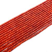 Synthetische Koralle Perle, Zylinder, DIY, rot, Länge:38 cm, verkauft von Strang