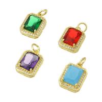 Cubic Zirconia Brass Pendants, gold color plated, micro pave cubic zirconia Approx 2mm 