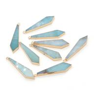 Amazonite Pendants, Stainless Steel, with ​Amazonite​, mixed colors 