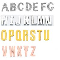 Zinc Alloy Slide Charm, Alphabet Letter, plated, DIY & with rhinestone 30mm 