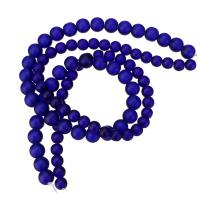 Matte Glass Beads, Round blue Approx 15 Inch 