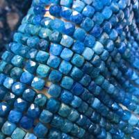 Abalorio de apatita, Apatites, Cúbico, pulido, Bricolaje & facetas, azul, 6.5x7mm, longitud:38 cm, Vendido por Sarta