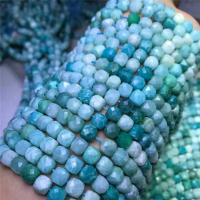 Amazonit Perlen, Quadrat, poliert, DIY & facettierte, blau, 6-7mm, Länge:38 cm, verkauft von Strang