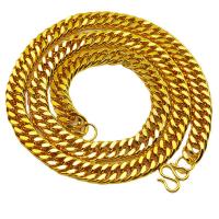 Zinc Alloy Chain Necklace, 18K gold plated 9mm 