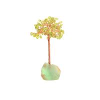 Rich Tree Decoration, Natural Stone, with Brass, gold color plated 