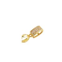Brass Pinch Bail, 18K gold plated, DIY & micro pave cubic zirconia & hollow 
