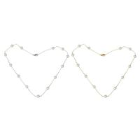 Collier de perles en plastique, acier inoxydable, avec perle de plastique, Placage, pour femme, plus de couleurs à choisir Environ 17.6 pouce, Vendu par PC