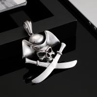 Stainless Steel Skull Pendant, without cord & for man, original color 