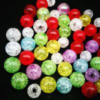 Crackle Acrylic Beads, Round, injection moulding, random style & DIY, mixed colors, 10-30mm 