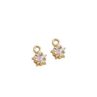 Cubic Zirconia Brass Pendants, Star, 14K gold plated, DIY & micro pave cubic zirconia Approx 1.5mm 