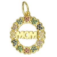 Cubic Zirconia Micro Pave Brass Pendant, fashion jewelry & micro pave cubic zirconia & for woman, multi-colored [