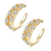 Brass Earring Cuff, micro pave cubic zirconia & for woman 
