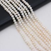 Button Cultured Freshwater Pearl Beads, DIY, white, 4-5mm cm 
