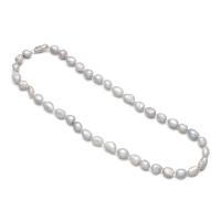 Natural Freshwater Pearl Necklace, irregular, DIY, white, 8-9mm cm 