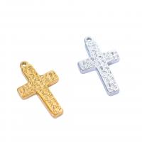 Stainless Steel Cross Pendants, 304 Stainless Steel, plated, DIY & hammered 