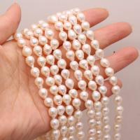 Baroque Cultured Freshwater Pearl Beads, Teardrop, DIY, white, 7-8mm Approx 15 Inch 