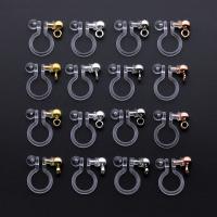 Resin Earring Clip Component, with Stainless Steel, plated 