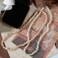 Collar de Perlas Natural de Freshwater, Perlas cultivadas de agua dulce, con oro 14K, Keishi, para mujer, más colores para la opción, 7-8mm, longitud:42 cm, Vendido por Sarta