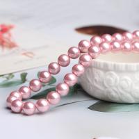 Shell Pearl Beads, Round, DIY purple pink Approx 14.17 Inch 
