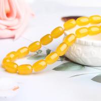Natürliche gelbe Achat Perlen, Gelber Achat, Trommel, DIY & verschiedene Größen vorhanden, gelb, Länge:ca. 15 ZollInch, verkauft von Strang