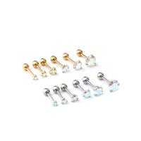 Stainless Steel Ear Piercing Jewelry, plated, fashion jewelry & micro pave cubic zirconia 