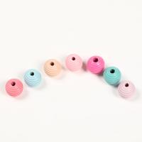 Painted Wood Beads, DIY, mixed colors 