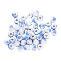 Kunstdruck Porzellan Perlen, rund, DIY, gemischte Farben, 10PCs/Tasche, verkauft von Tasche