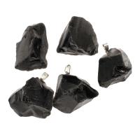 Colgantes de piedra negra, metal, con Piedra Negra, Negro, 40x29x23mm, Vendido por UD