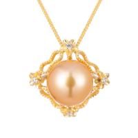 Collier de perles naturel, perles Akoya cultivées, avec Argent sterling 925, pavé de micro zircon & pour femme, doré, 10-11mm Environ 15.75 pouce, Vendu par PC