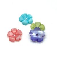 Dyed Shell Beads, Flower, Carved, DIY 8-10mm 