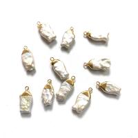Freshwater Pearl Pendants, with Zinc Alloy, Fish, gold color plated, DIY, white 