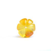 Natural Amber Beads, Pumpkin, yellow, 11-12mm 