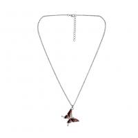 Emaille Stimmung Halskette , Zinklegierung, Schmetterling, plattiert, für Frau, gemischte Farben, 25x30mm, Länge:45 cm, verkauft von PC