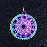 Stainless Steel Pendants, colorful plated, fashion jewelry & DIY & with constellation symbols, multi-colored 