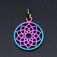Stainless Steel Pendants, colorful plated, random ring size & fashion jewelry & DIY multi-colored 