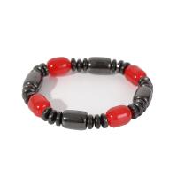 Hematite Bracelets, with Glass Beads, for woman, mixed colors Approx 7.48 Inch 