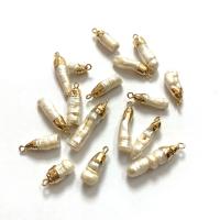 Freshwater Pearl Pendants, with Zinc Alloy, gold color plated, fashion jewelry, white, 5-35mm 