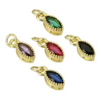 Cubic Zirconia Brass Pendants, Horse Eye, gold color plated, fashion jewelry & DIY & for woman & with cubic zirconia Approx 2mm 