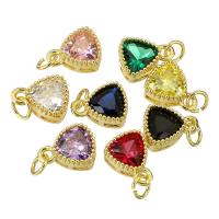 Cubic Zirconia Brass Pendants, Triangle, gold color plated, fashion jewelry & DIY & for woman & with cubic zirconia Approx 2mm 