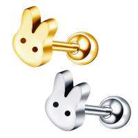 Bijoux de piercing d'oreille en acier inoxydable, lapin, Placage, bijoux de mode, plus de couleurs à choisir, Vendu par PC