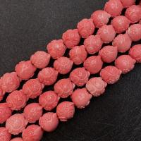 Synthetic Coral Beads, with Resin, Carved, DIY pink, 8-20mm 