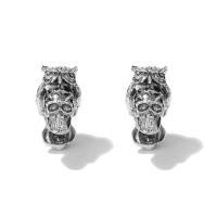 Zinc Alloy Large Hole Beads, Skull, antique silver color plated, DIY 