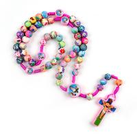Polymer Ton Kinder Halskette, Kreuz, unisex, keine, 9*8mm,42*25mm,18*18mm, Länge:ca. 19.29 ZollInch, verkauft von PC
