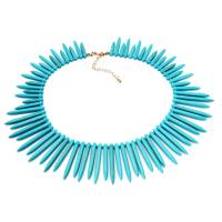 Turquoise Zinc Alloy Necklace, with turquoise, for woman, blue .5 cm 