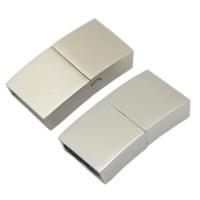 Rectangle Stainless Steel Magnetic Clasp, polished, silver color 