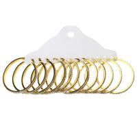Edelstahl Hoop Ohrringe, rund, goldfarben plattiert, 6 Stück & Modeschmuck & für Frau & mit Strass, goldfarben, 3x41x40mm, 6PaarePärchen/setzen, verkauft von setzen